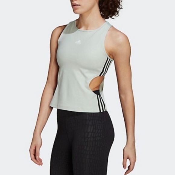 Adidas HYPERGLAM FITTED TANK TOP WITH CUTOUT DETAIL - Picture 8 of 9